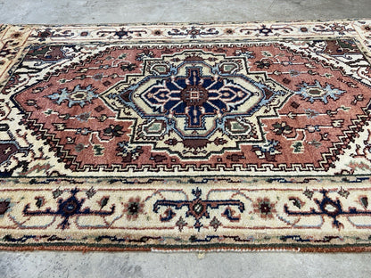 3’x5’ Hand-Knotted 100% Wool Indoserapi Area Rug - Carpet