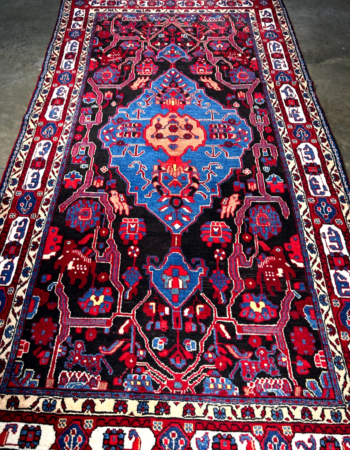 4'9" x 9'6" Hand-Knotted 100% Lamb Wool Pile Nahavande Area Rug - Carpet