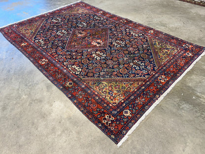 4'4"x6'6" Antique Hand-Knotted 100% Wool Pile Sennehe Area Rug - Carpet