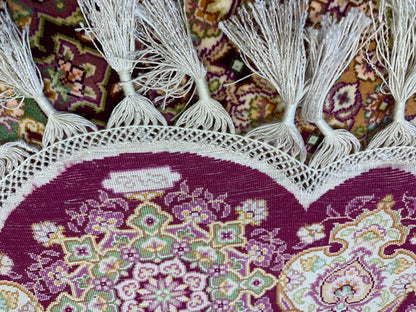 5' Diameter Exquisite Hand-Knotted 100% Silk Oriental Rug