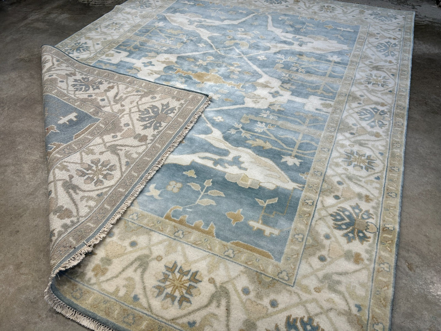 7'10" x 10'0" Hand-Knotted 100% Wool Carpet - Indian Oushak Area Rug