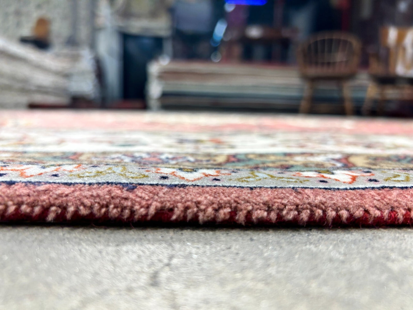 6'8"x10'4" Fine Hand-Knotted Wool & Silk Tabrize Rug - Area Carpet