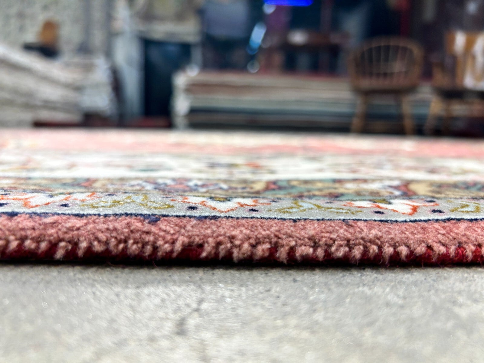 6'8"x10'4" Fine Hand-Knotted Wool & Silk Tabrize Rug - Area Carpet