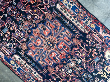 5'4" x 9'8'' Hand-Knotted 100% Lamb Wool Pile Nahavande Area Rug - Carpet