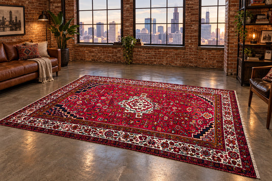 5'5" x 10'1" Hand-Knotted 100% Wool Carpet - Hamadane Area Rug