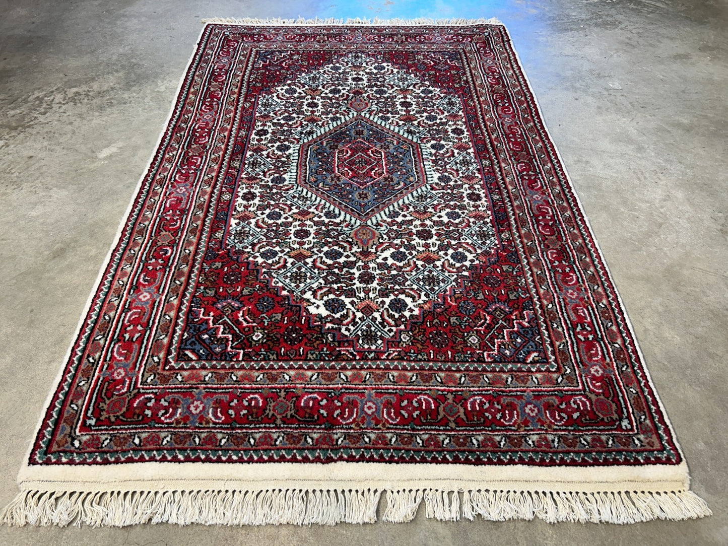 3'10"x5'10" Hand-Knotted 100% Wool Pile Indobijar Area Rug - Carpet