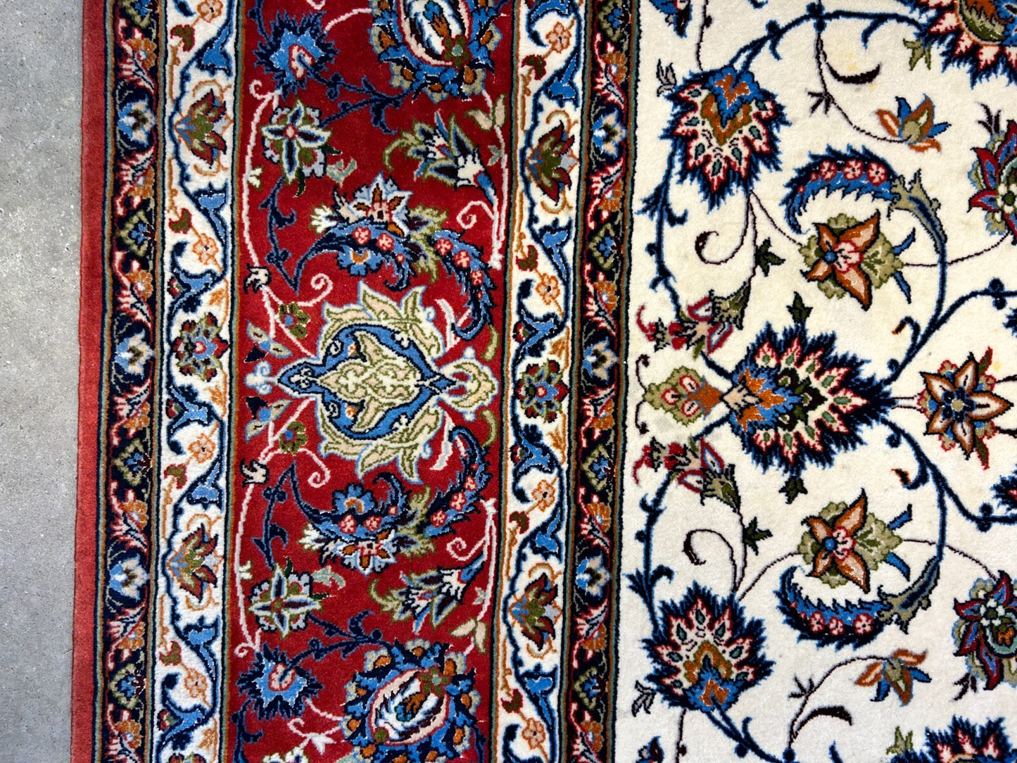 6'9"x10'3" Extra-Fine Hand-Knotted Wool & Silk Blend Isfahane Area Rug - Signed