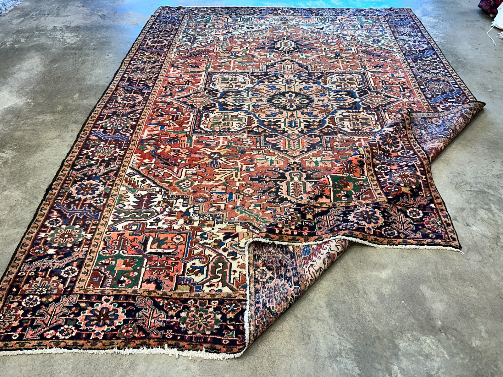 8'6"x11'6" Hand-Knotted 100% Wool Pile Herize Rug
