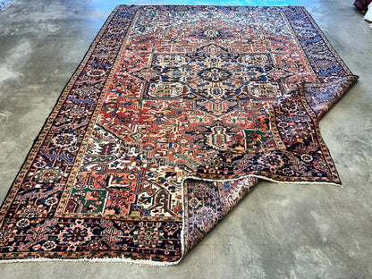 8'6"x11'6" Hand-Knotted 100% Wool Pile Herize Rug