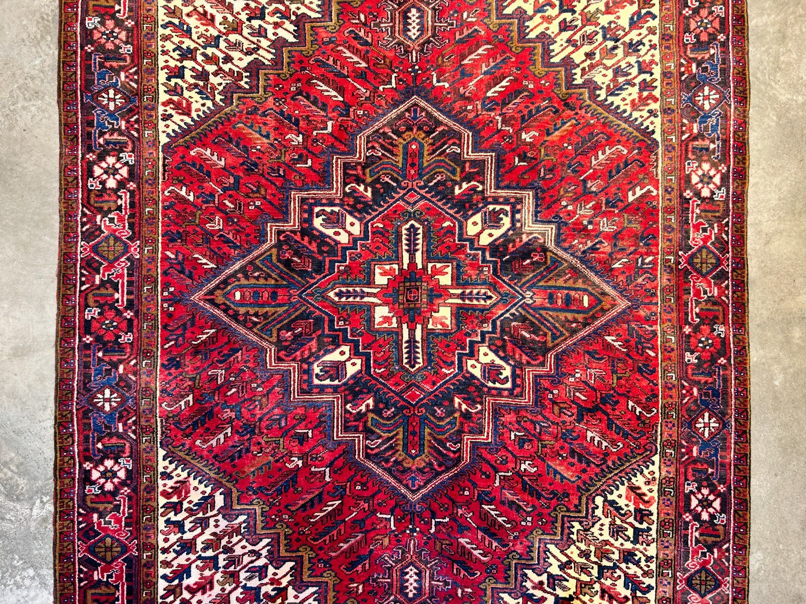 7'9"x11'2" Hand-Knotted 100% Wool Pile Herize Rug