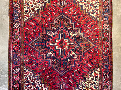 7'9"x11'2" Hand-Knotted 100% Wool Pile Herize Rug