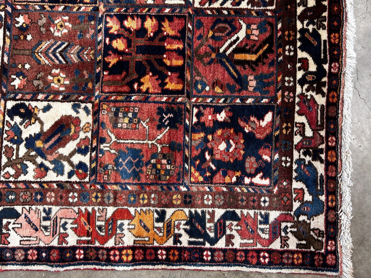 5'2" x 9'9" Hand-Knotted 100% Wool Pile Bakhtiarie Area Rug - Carpet