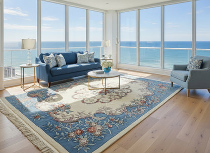 8'2" x 11'2" Hand-Knotted 100% Wool Carpet - Chinese Aubusson Area Rug