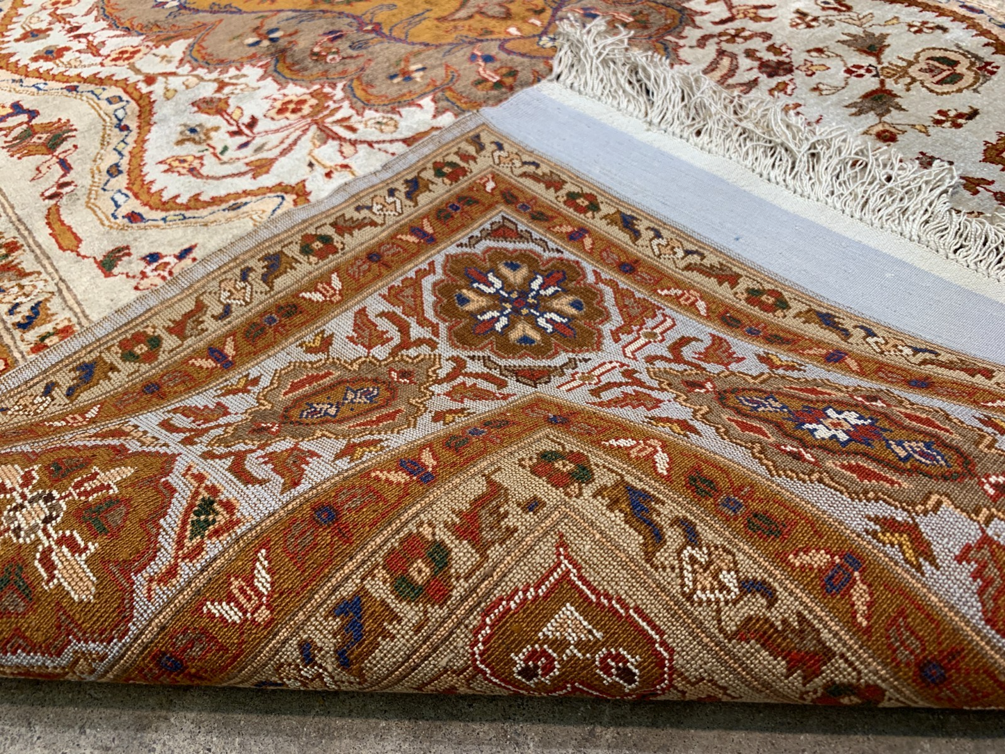 3'10'' x 5'4" Very Fine Hand-Knotted 100% Silk Afghan Area Rug