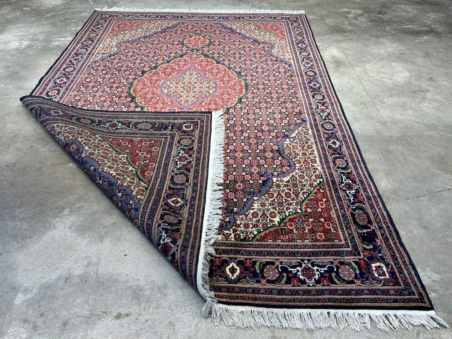 6'7"x9'4" Hand-Knotted 100% Wool Pile Tabrize Fishe Design Carpet - Area Rug