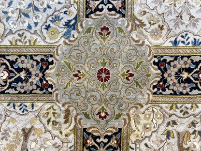 9'2"x12'4" Fine Hand-Knotted 100% Wool Pile Floral Carpet - Area Rug