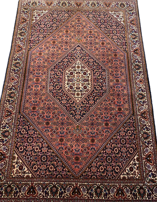 3'7"x5'7" Hand-Knotted 100% Wool Pile Bijare Carpet - Area Rug