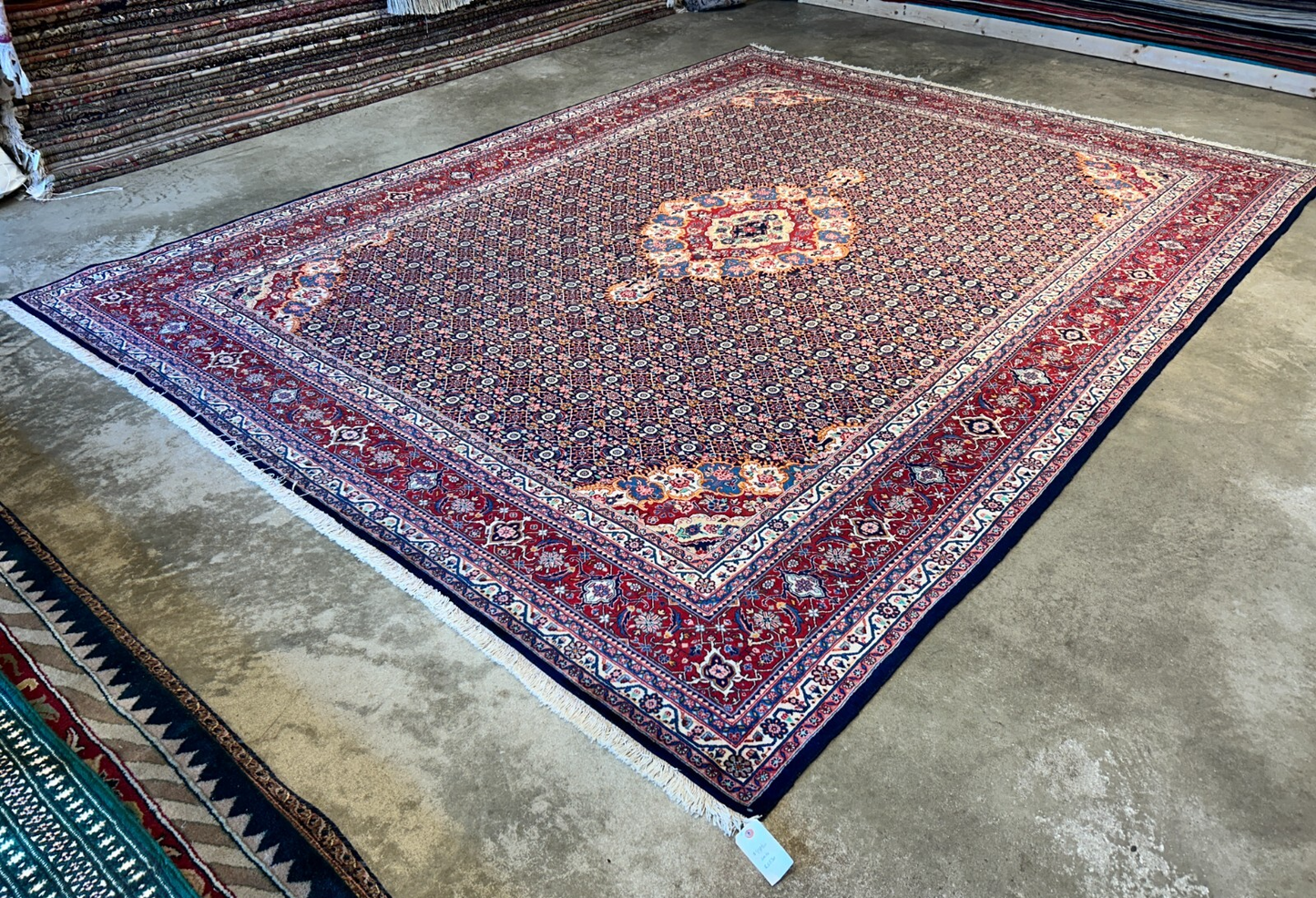 8'11"x11'8" Hand-Knotted 100% Wool Pile Bidjar Rug