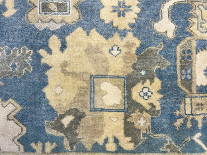 9'1"x12'2" Hand-Knotted 100% Wool Pile Oushak Rug