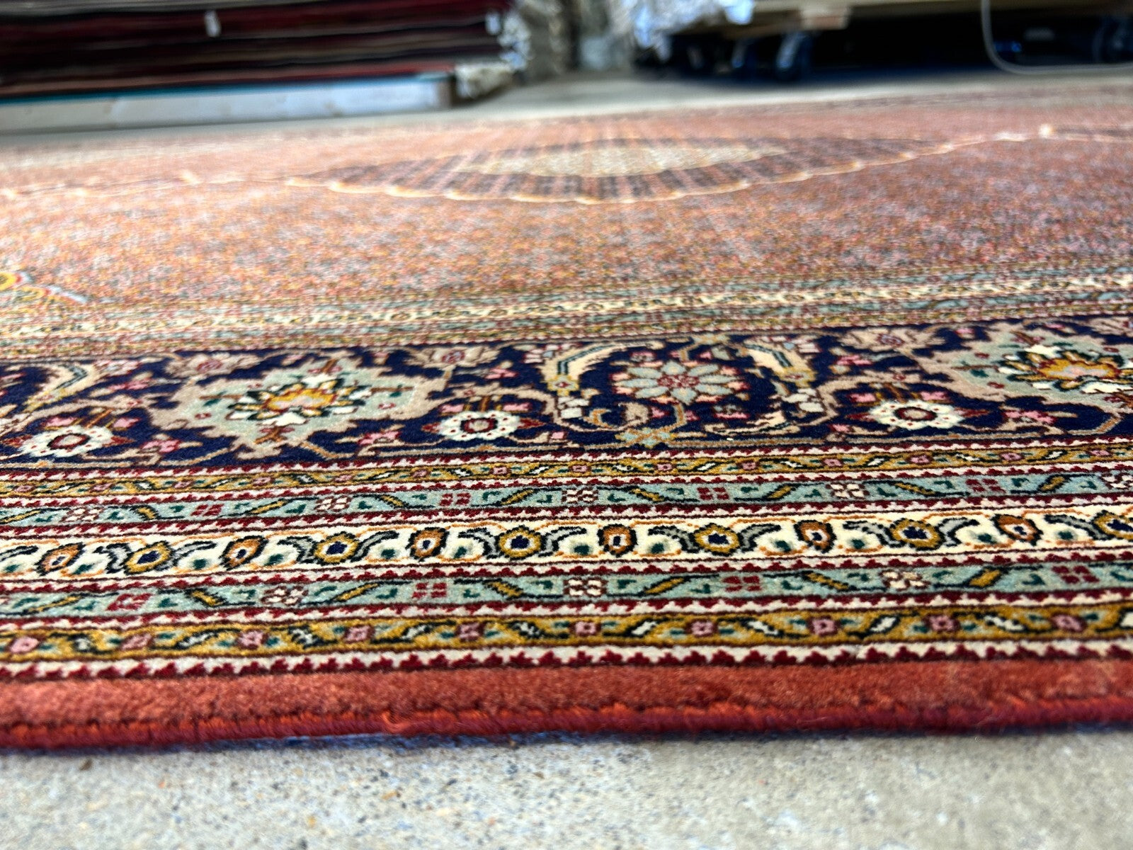 6'8"x10'1" Fine Hand-Knotted Wool & Silk Blend Tabrize Mahi Carpet - Area Rug