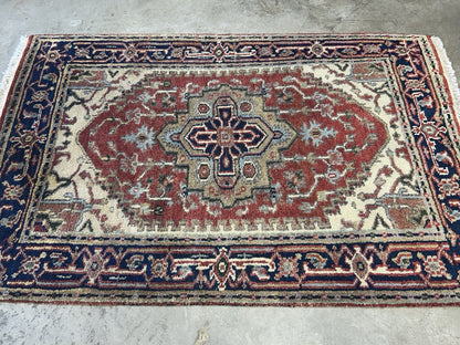 3’x4’9" Hand-Knotted 100% Wool Indoserapi Area Rug - Carpet