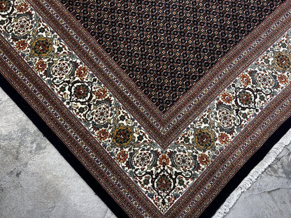 8'4"x11'2" Fine Hand-Knotted 100% Wool Pile Tabrize Fish Style Rug - Carpet