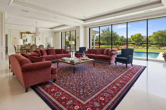 10'5"x14' Hand-Knotted 100% Wool Pile All-over Herati Rug