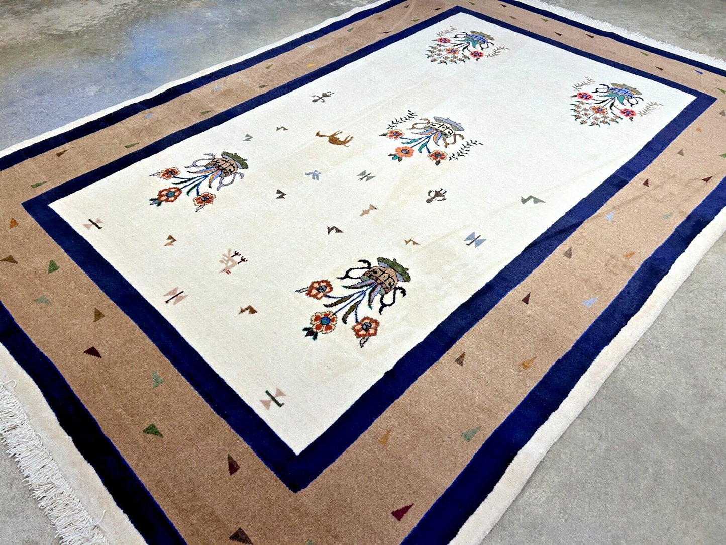 6'4"x9'9" Hand-Knotted 100% Wool Pile Gabeh Carpet - Area Rug