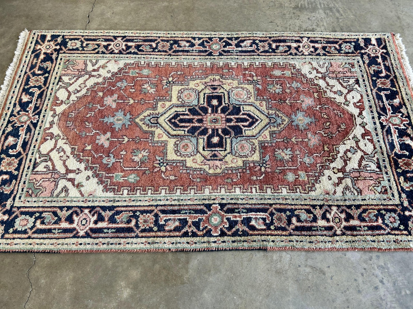 3'x5' Hand-Knotted 100% Wool Pile IndoSerapi Rug