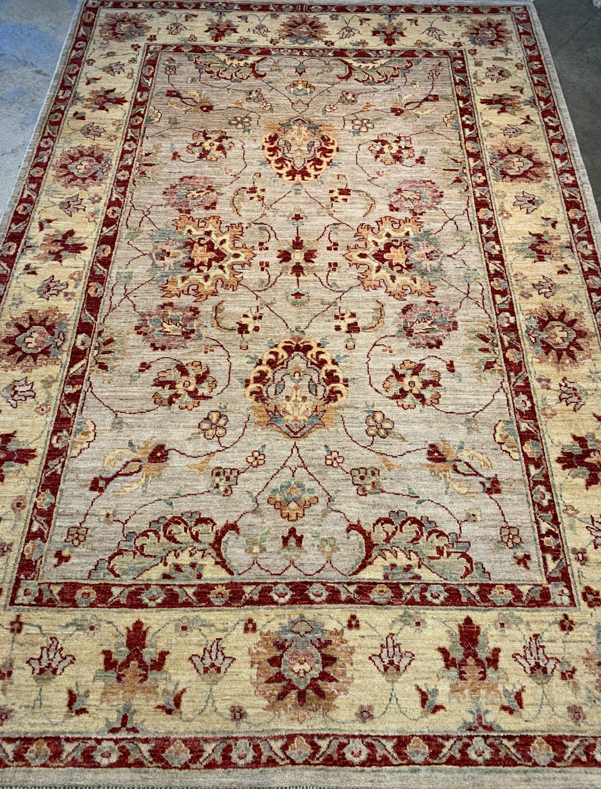 5'8"x8'2" Hand-Knotted 100% Wool Pile Pakistani Area Rug - Carpet