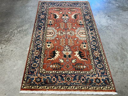 3’1”x5’1” Hand-Knotted 100% Wool Indoserapi Area Rug - Carpet