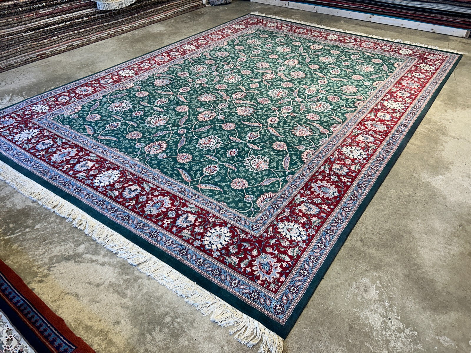 9'2"x12'8" Hand-Knotted 100% Wool Pile Oriental Rug
