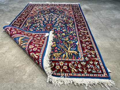 3'x4'9" Hand-Knotted 100% Wool Pile Tree of Life Carpet - Kermane Area Rug
