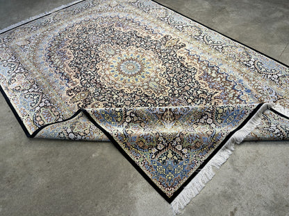 6'5"x9'10" Exquisite Hand-Knotted 100% Silk Qume Rug