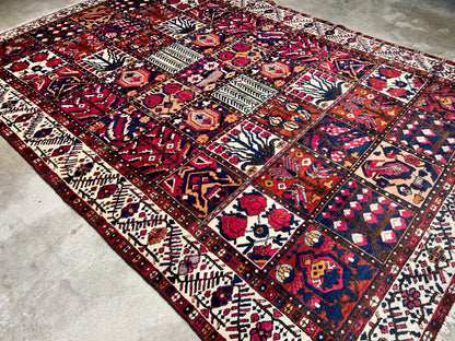 7'1"x10'1" Hand-Knotted 100% Lamb Wool Bakhtiarie Carpet - Area Rug