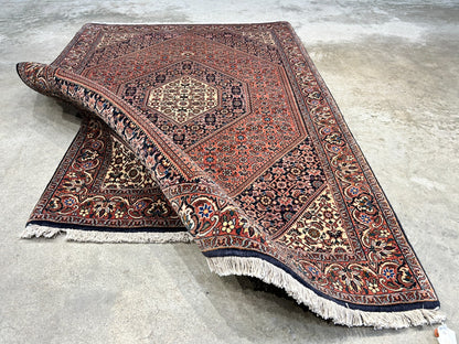 3'8"x5'6" Hand-Knotted 100% Wool Bidjare Carpet - Area Rug