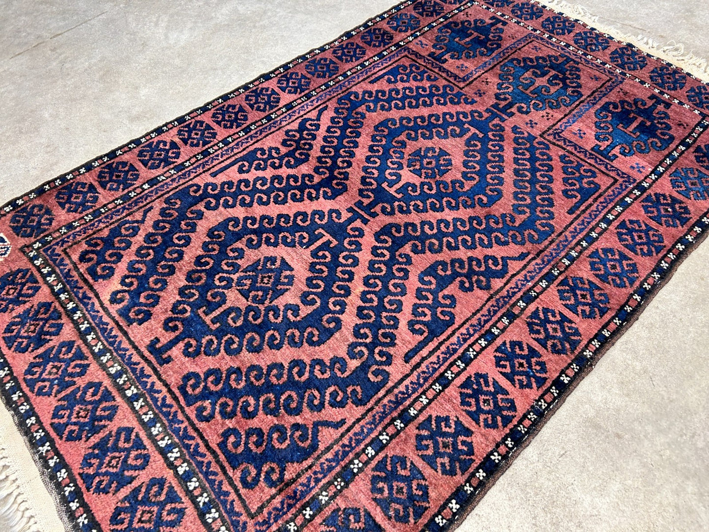 3'x4'6" Antique Hand-Knotted 100% Wool Pile Balouchi Rug