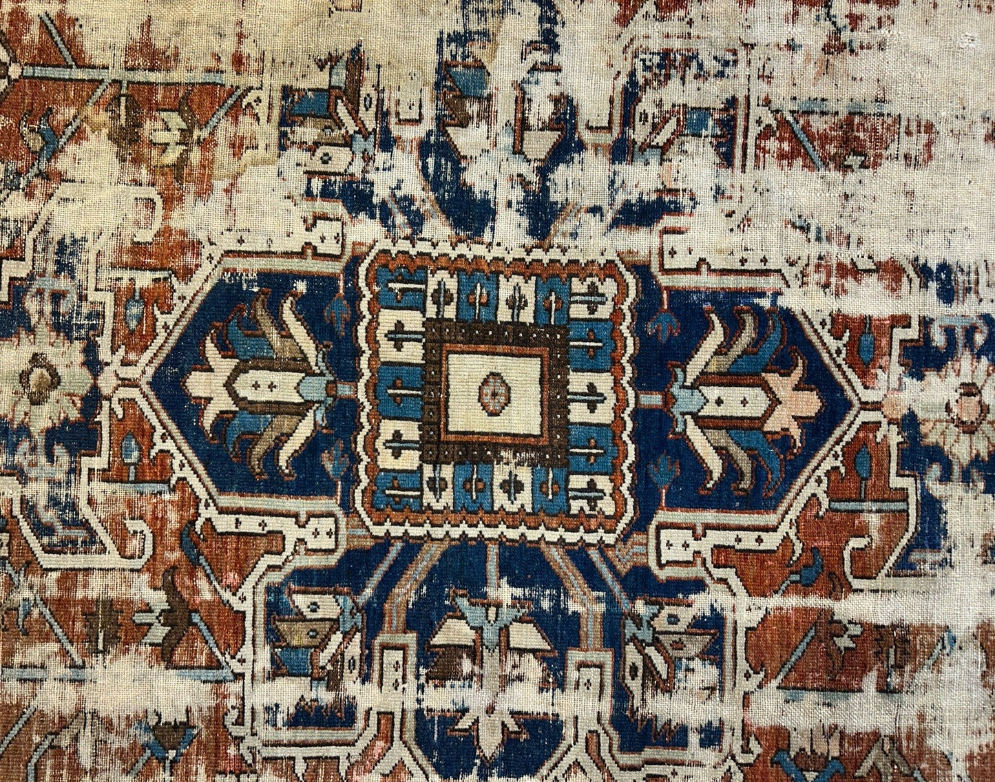 Collector Item- 10’5”x12’8” Old Antique Hand-Knotted Wool Pile Serapie Area Rug