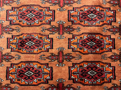 4'2"x6' Hand-Knotted 100% Wool Bokhara Area Rug - Carpet