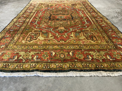 4’1”x6’1” Hand-Knotted 100% Wool Indoserapi Area Rug - Carpet
