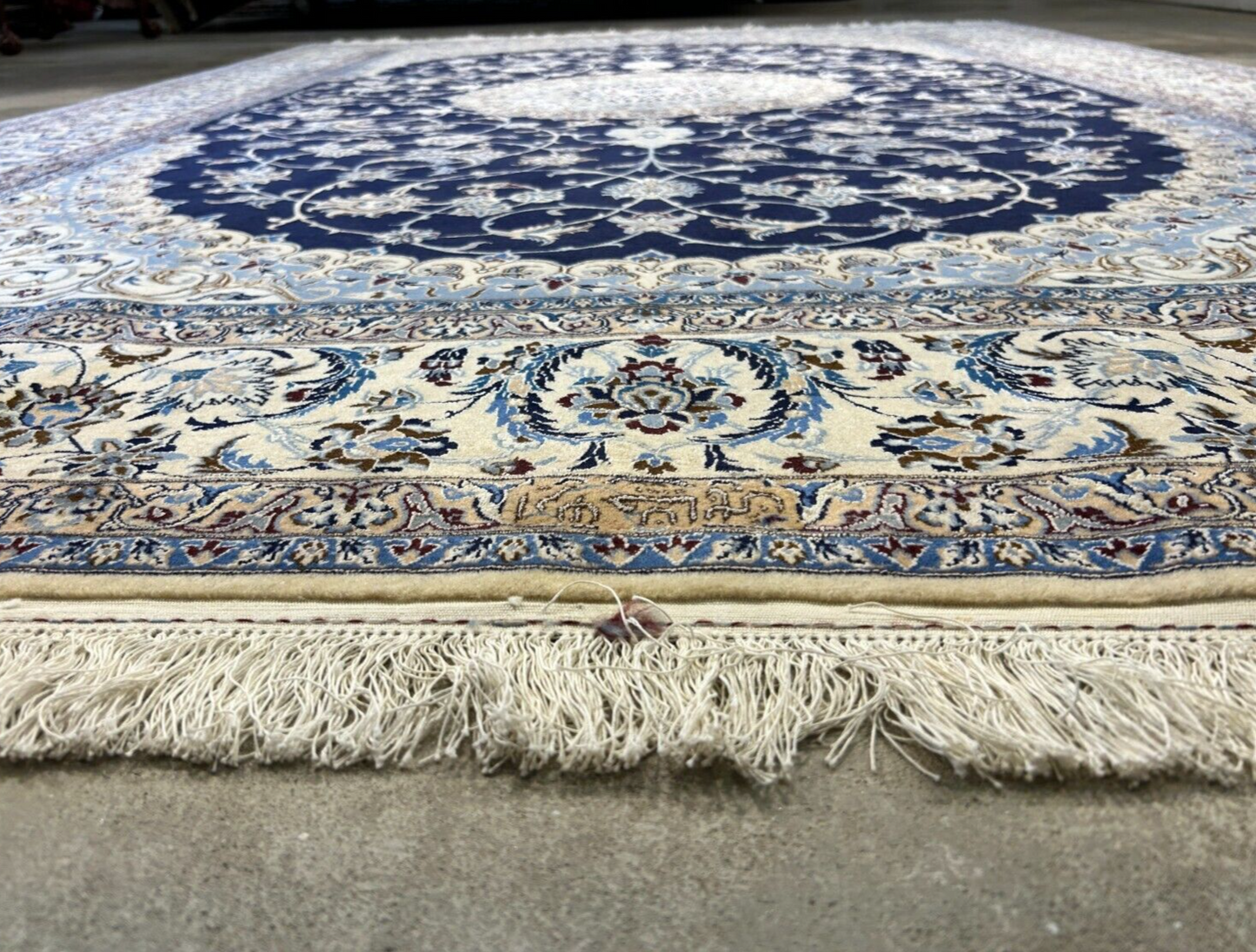 6'9"x9'10" Very Fine Hand-Knotted Wool & Silk Blend Naine Carpet - Area Rug