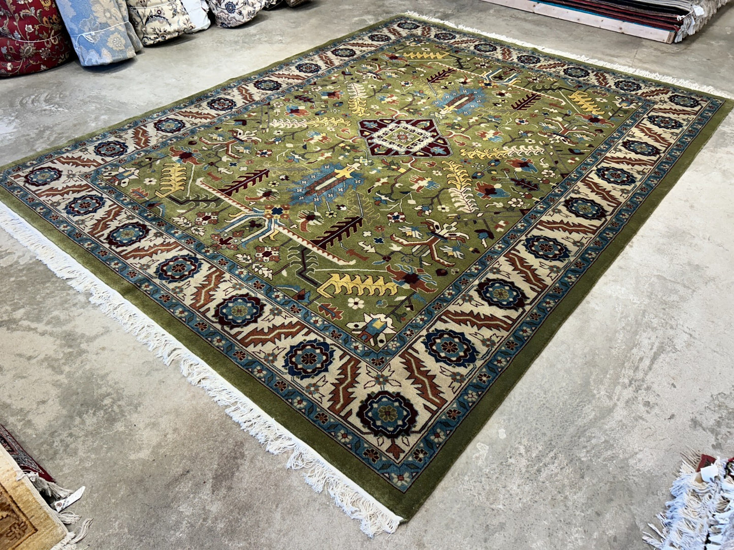 8'10"x11'8" Hand-Knotted 100% Wool Pile Oriental Rug