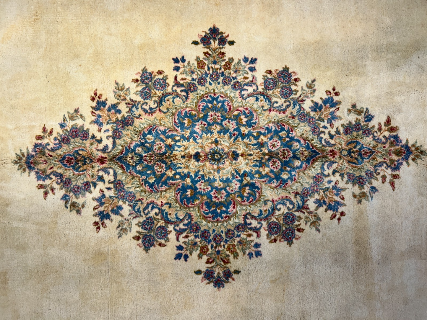 10'11"x14'9" Hand-Knotted 100% Wool Pile Kermane Area Rug - Carpet