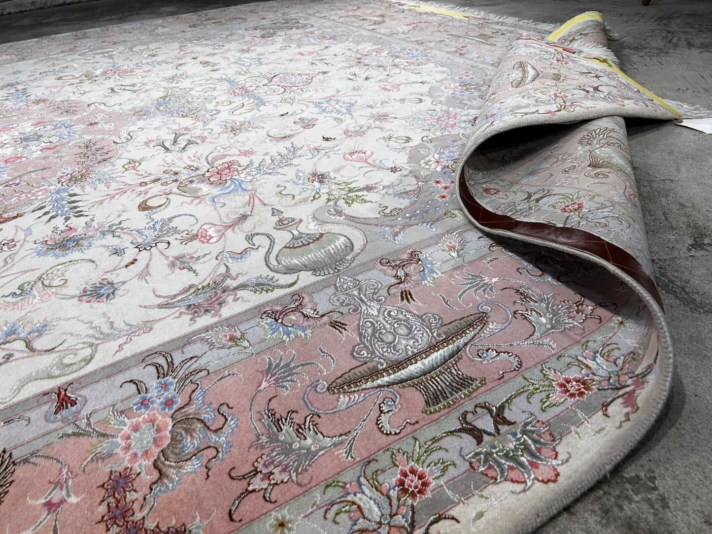 8'3"x11'7" Extremely Fine Hand-Knotted Wool & Silk Tabrize Area Rug - Signed