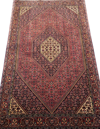 3'7"x5'9" Hand-Knotted 100% Wool Pile Bijare Carpet - Area Rug