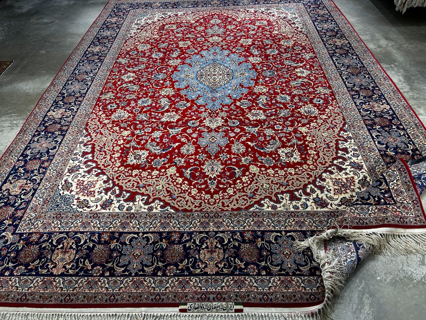 8'10"x12'4" Extra Fine Hand-Knotted Wool & Silk Isfahane Zolfaghari Rug