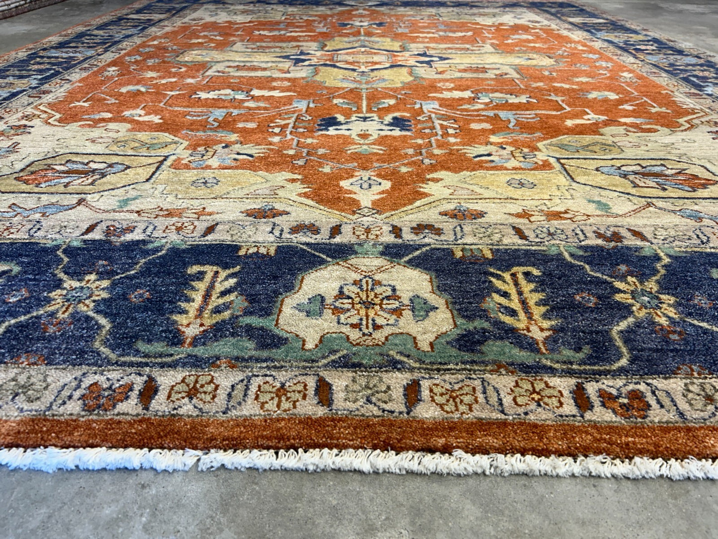 9'x12' Hand-Knotted 100%  Wool Pile IndoSerapi Rug