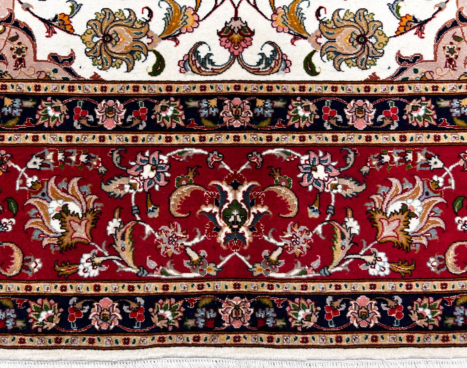 8'3"x11'7'' Very Fine Hand-Knotted Silk & Wool Tabrize Area Rug - Area Carpet