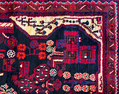 5'6" x 9'1'' Hand-Knotted 100% Lamb Wool Pile Nahavande Area Rug - Carpet