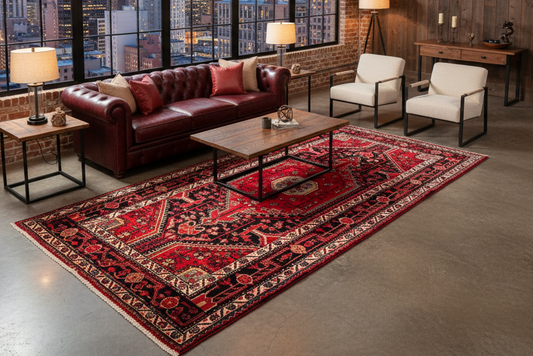 4'10" x 10'0" Hand-Knotted 100% Wool Pile Nahavande Area Rug - Carpet